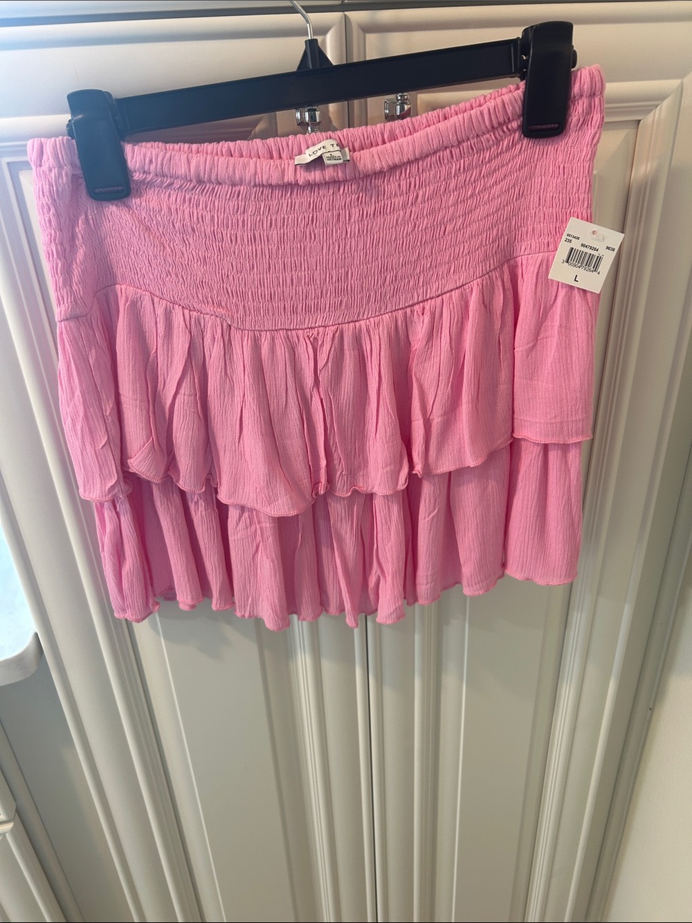 Love Tree Pink Tiered Ruffle Mini Skirt